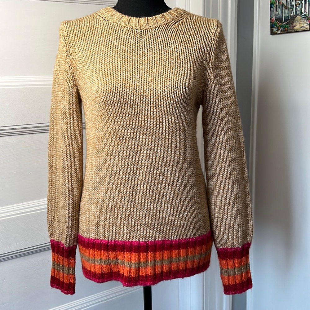 GAP blouson novel sweater in camel heather - alpaca wool blend,size extra small